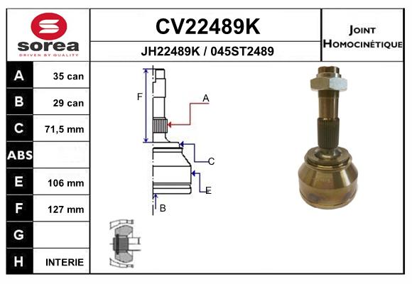 Set articulatie, planetara CV22489K EAI