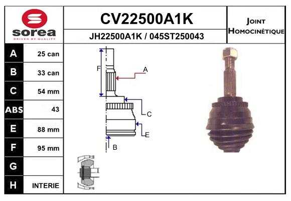 Set articulatie, planetara CV22500A1K EAI
