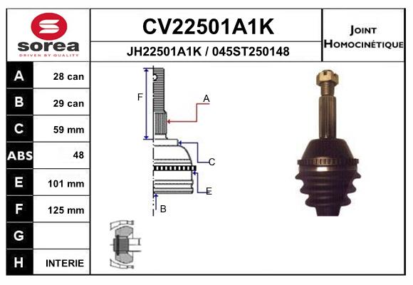 Set articulatie, planetara CV22501A1K EAI