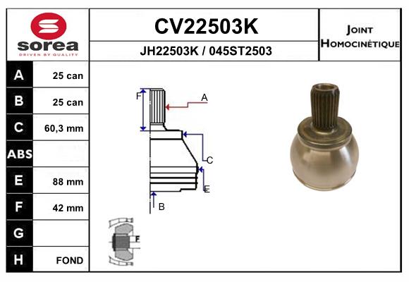 Set articulatie, planetara CV22503K EAI