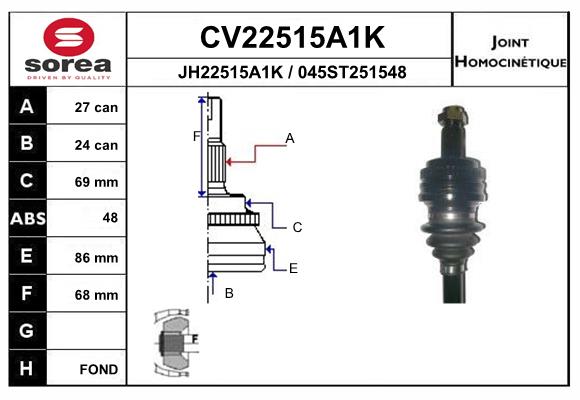 Set articulatie, planetara CV22515A1K EAI