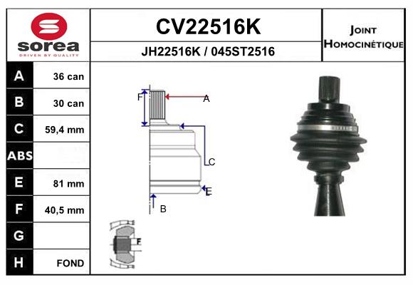 Set articulatie, planetara CV22516K EAI