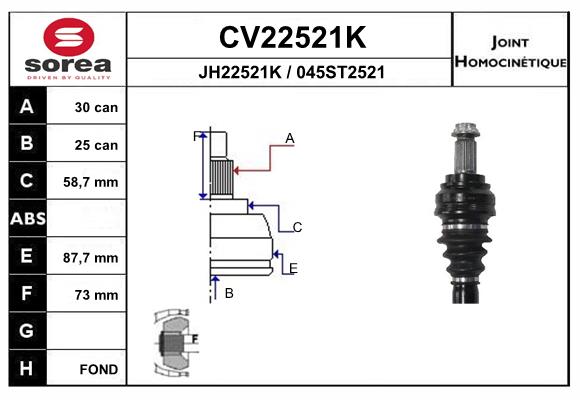 Set articulatie, planetara CV22521K EAI