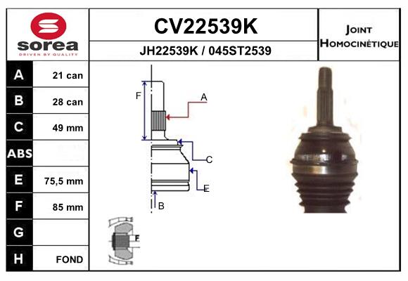 Set articulatie, planetara CV22539K EAI