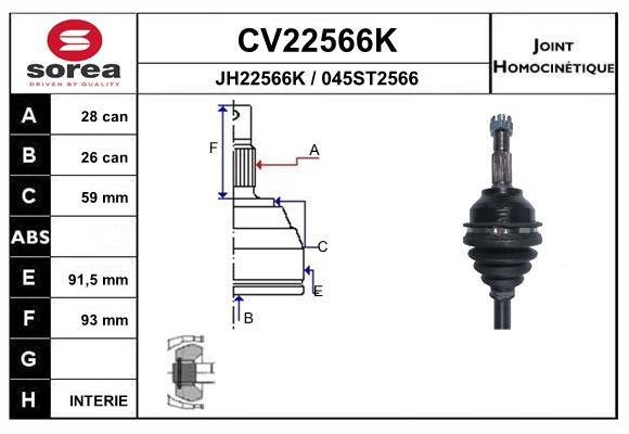 Set articulatie, planetara CV22566K EAI