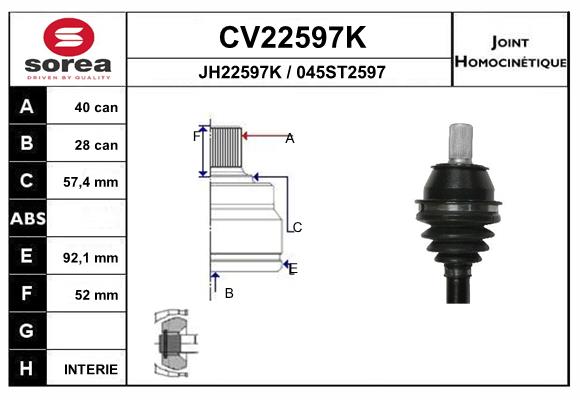 Set articulatie, planetara CV22597K EAI
