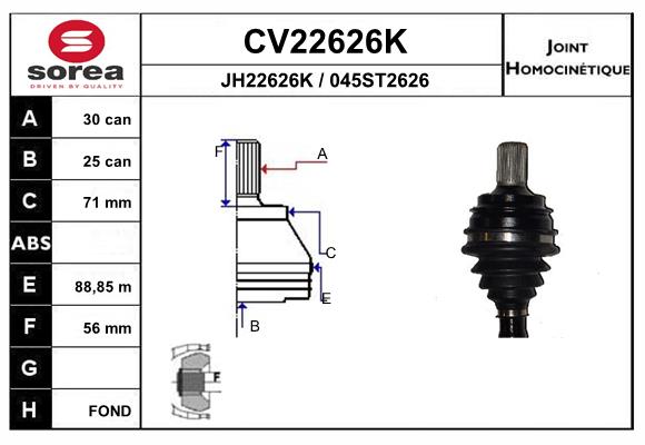 Set articulatie, planetara CV22626K EAI