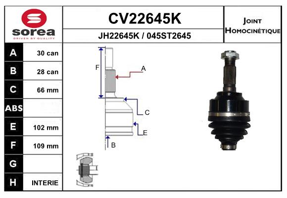 Set articulatie, planetara CV22645K EAI