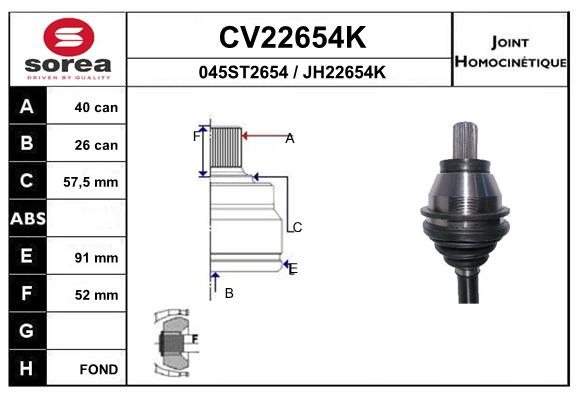 Set articulatie, planetara CV22654K EAI