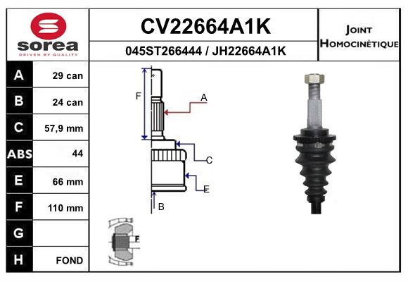 Set articulatie, planetara CV22664A1K EAI