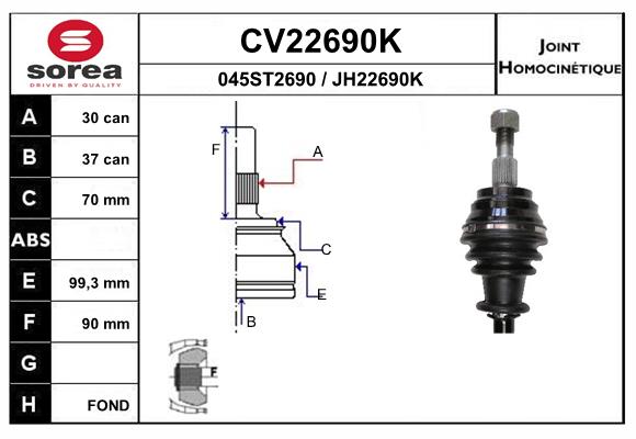 Set articulatie, planetara CV22690K EAI