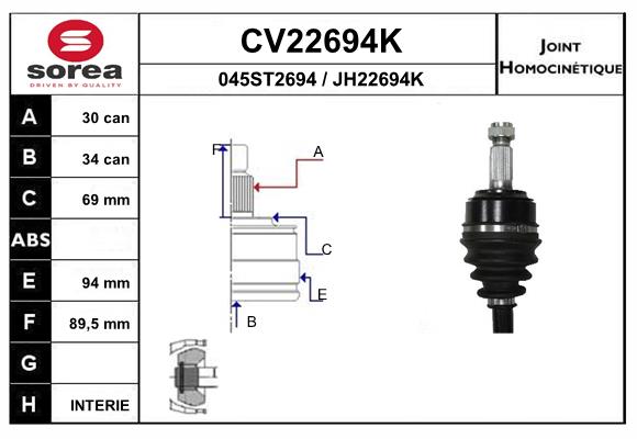 Set articulatie, planetara CV22694K EAI