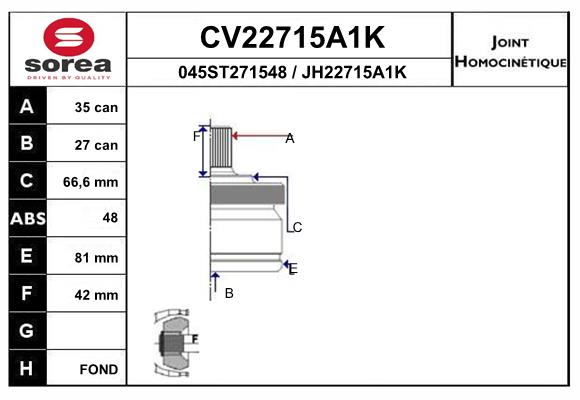 Set articulatie, planetara CV22715A1K EAI