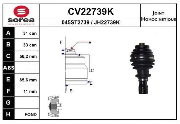 Set articulatie, planetara CV22739K EAI