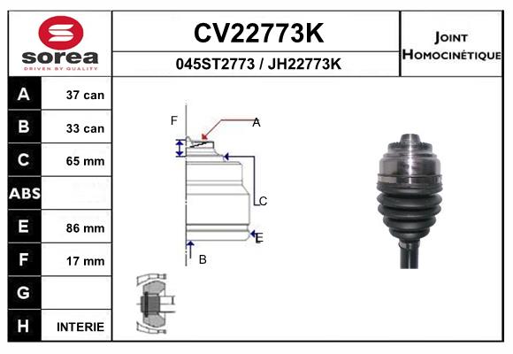 Set articulatie, planetara CV22773K EAI