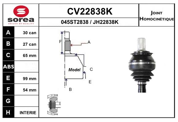 Set articulatie, planetara CV22838K EAI