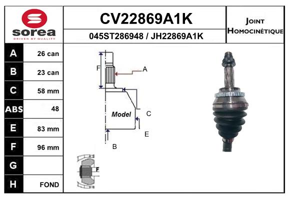 Set articulatie, planetara CV22869A1K EAI