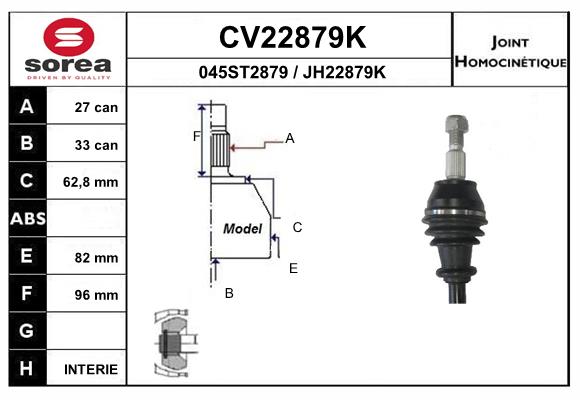 Set articulatie, planetara CV22879K EAI