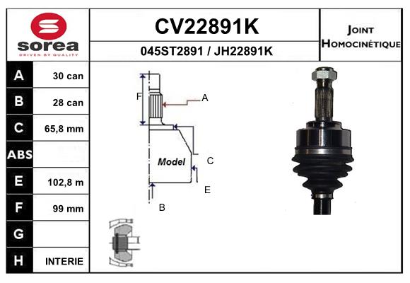 Set articulatie, planetara CV22891K EAI