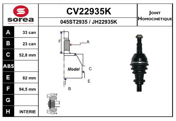 Set articulatie, planetara CV22935K EAI