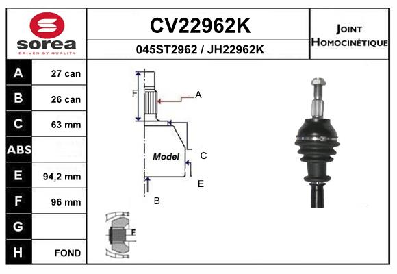 Set articulatie, planetara CV22962K EAI