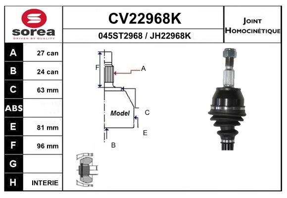 Set articulatie, planetara CV22968K EAI