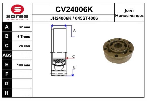 Set articulatie, planetara CV24006K EAI