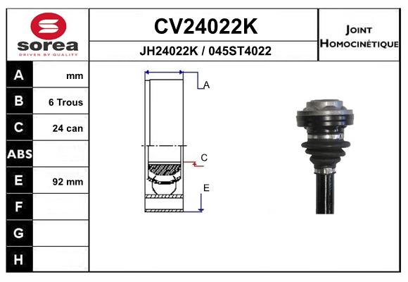 Set articulatie, planetara CV24022K EAI