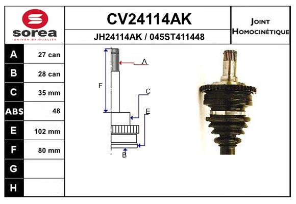 Set articulatie, planetara CV24114AK EAI