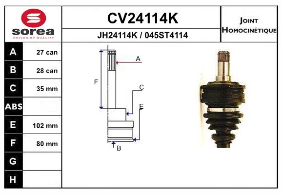 Set articulatie, planetara CV24114K EAI