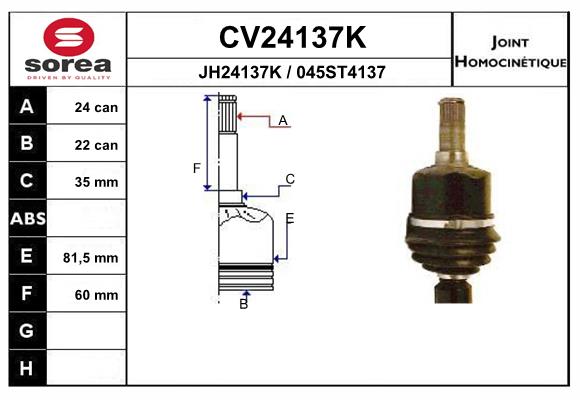 Set articulatie, planetara CV24137K EAI