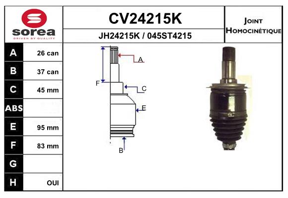 Set articulatie, planetara CV24215K EAI