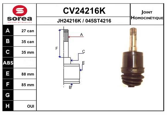 Set articulatie, planetara CV24216K EAI