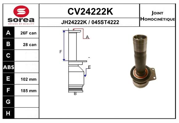 Set articulatie, planetara CV24222K EAI