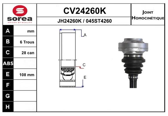 Set articulatie, planetara CV24260K EAI