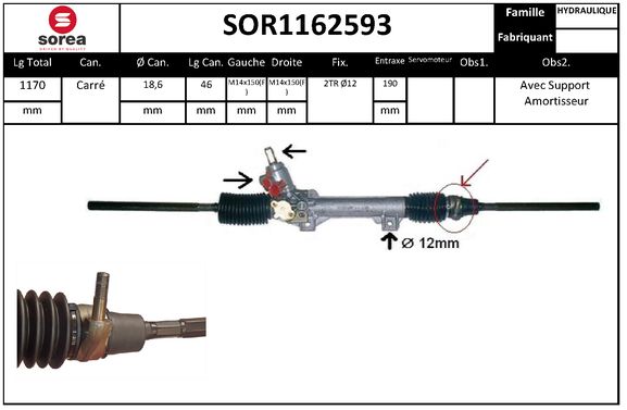 Caseta directie SOR1162593 EAI