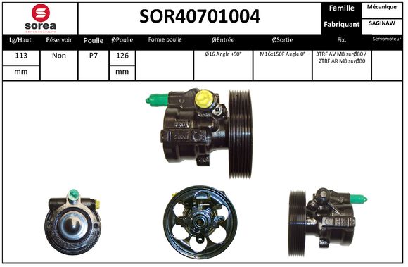 Pompa hidraulica, sistem de directie SOR40701004 EAI
