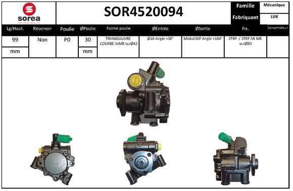 Pompa hidraulica, sistem de directie SOR4520094 EAI