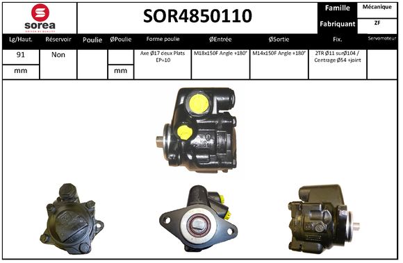 Pompa hidraulica, sistem de directie SOR4850110 EAI