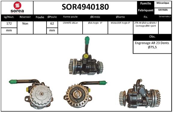 Pompa hidraulica, sistem de directie SOR4940180 EAI