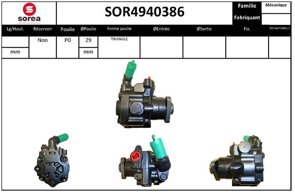 Pompa hidraulica, sistem de directie SOR4940386 EAI