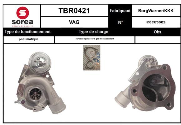 Compresor,sistem de supraalimentare TBR0421 EAI