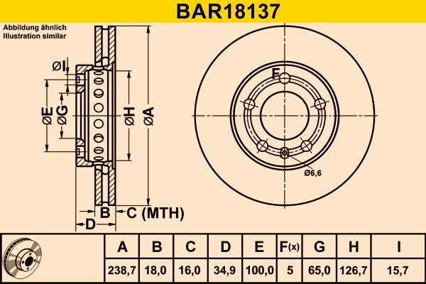 Disc frana BAR18137 BARUM