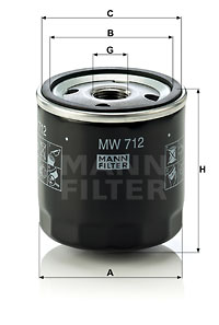 Filtru ulei MW 712 MANN-FILTER