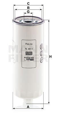 Filtru combustibil PL 601/3 MANN-FILTER