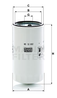 Filtru, sistem hidraulic primar WD 10 002 MANN-FILTER