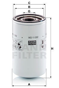 Filtru, sistem hidraulic primar WD 11 002 MANN-FILTER