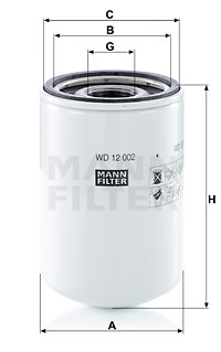 Filtru, sistem hidraulic primar WD 12 002 MANN-FILTER