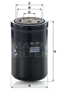 Filtru hidraulic, cutie de viteze automata WH 945 MANN-FILTER