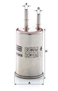 Filtru combustibil WK 6038 MANN-FILTER